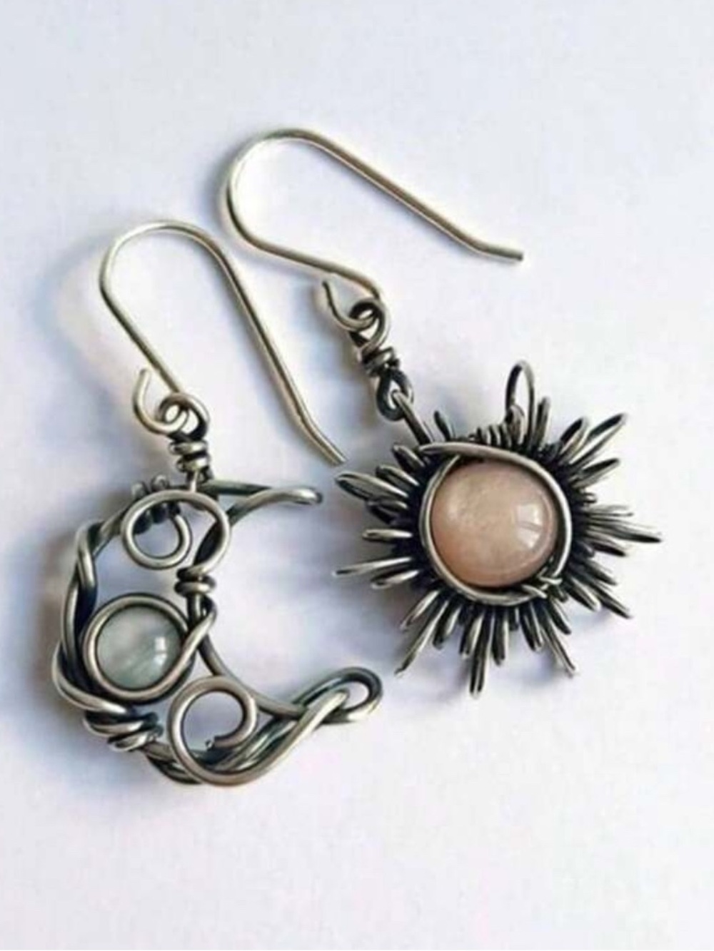 NEW Vintage Sun & Moon Drop Dangle Earrings